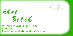 abel bilik business card