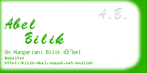 abel bilik business card